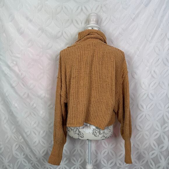 Free People Be Yours Cowl Neck Sweater Camel Size XS - Picture 7 of 11